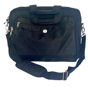 Dark Black Large Sturdy Multi Compartment Laptop Bag by Dell with Strap